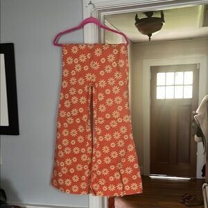 Free People Orange Floral Wide-Leg capri Pants 😊